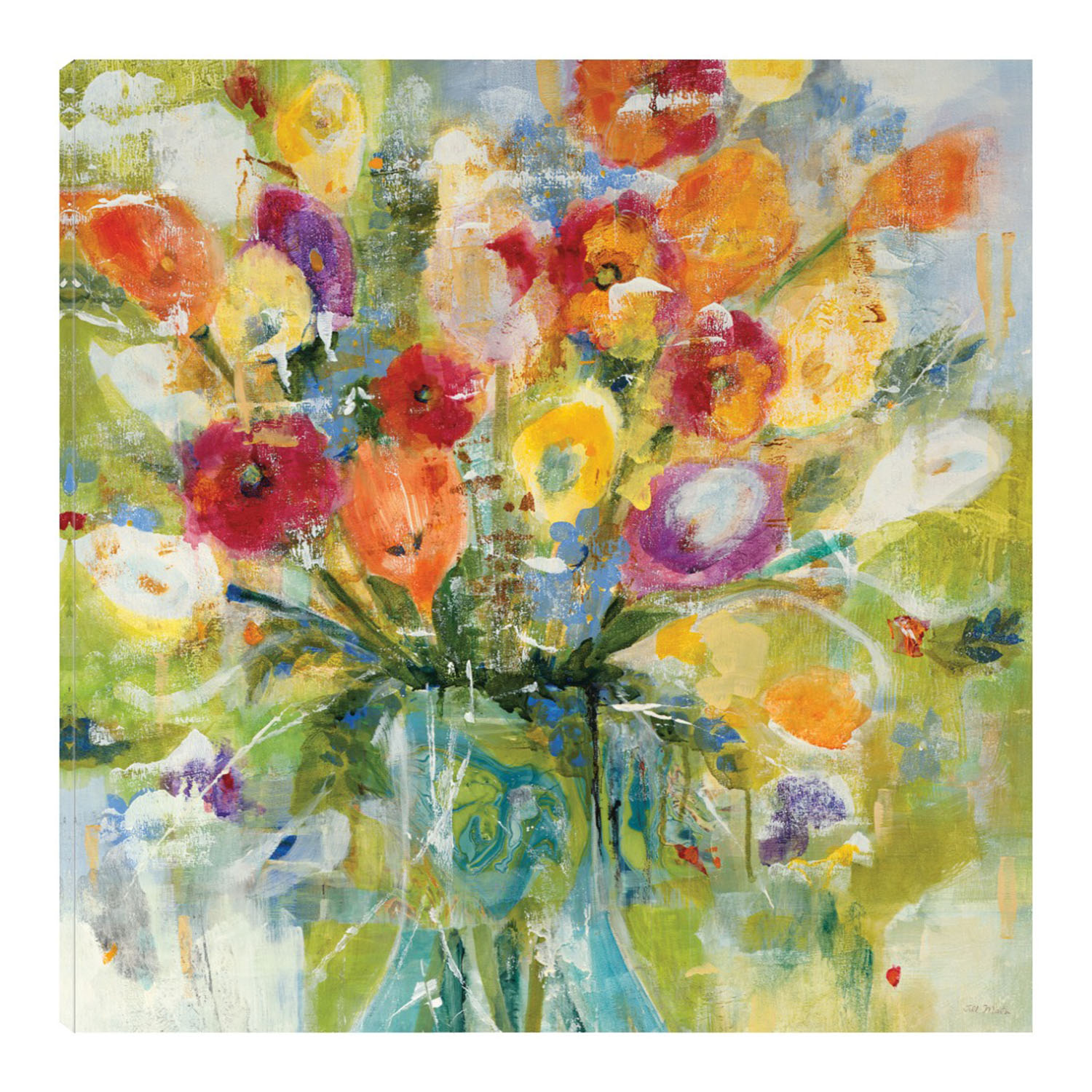 Cuadro Decorativo Fine Art Tj Ramo de Colores Jill Martin Arte Floral Impresión en Lienzo