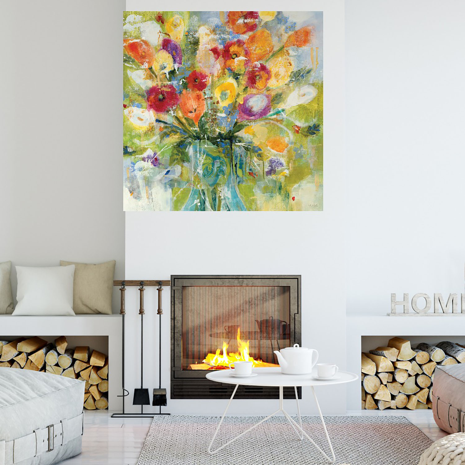 Foto 4 | Cuadro Decorativo Fine Art Tj Ramo de Colores Jill Martin Arte Floral Impresión en Lienzo