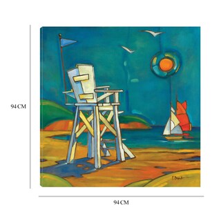 Foto 6 | Cuadro Decorativo - Silla De Salvavidas De Portofino - Paul Brent - Arte Costa - Impresión En Lienzo - Fine Art Tj