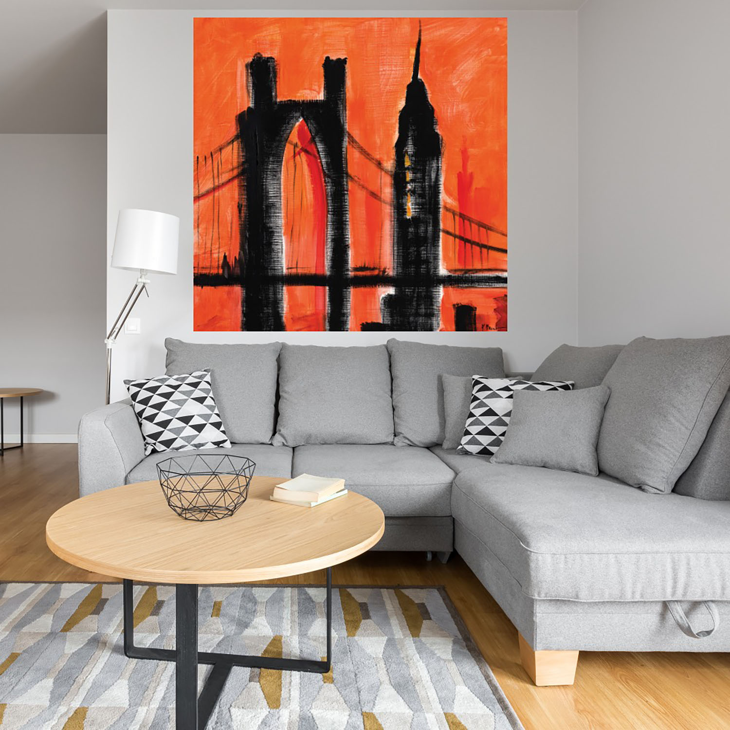 Foto 4 | Cuadro Decorativo Fine Art Tj Paisaje Urbano Naranja Paul Brent Arte Ciudades Impresión en Lienzo