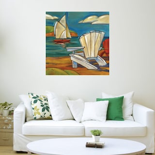 Foto 3 | Cuadro Decorativo - Silla De Playa De Portofino - Paul Brent - Arte Costa - Impresión En Lienzo - Fine Art Tj
