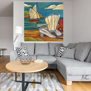 Foto 4 | Cuadro Decorativo - Silla De Playa De Portofino - Paul Brent - Arte Costa - Impresión En Lienzo - Fine Art Tj