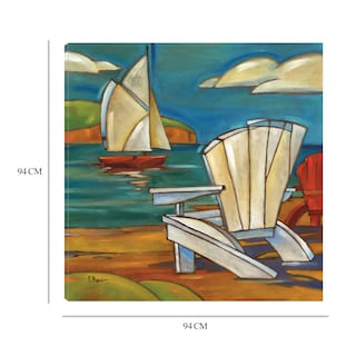 Foto 6 | Cuadro Decorativo - Silla De Playa De Portofino - Paul Brent - Arte Costa - Impresión En Lienzo - Fine Art Tj