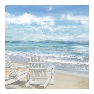 Foto 1 | Cuadro Decorativo - Sillas De Playa De La Mañana - Heather Hayes - Arte Paisaje - Impresión En Lienzo - Fine Art Tj
