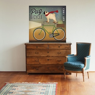Foto 2 | Cuadro Decorativo - Pug En Una Bicicleta - Ryan Fowler - Arte Animales - Impresión En Lienzo - Fine Art Tj
