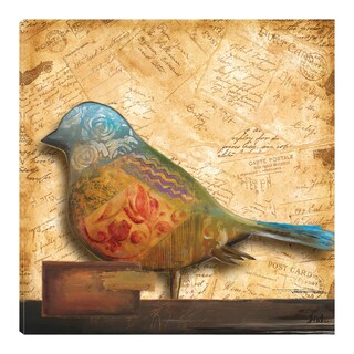 Foto 1 | Cuadro Decorativo - Pajaro En Collage I - Patricia Pinto - Arte Animales - Impresión En Lienzo - Fine Art Tj