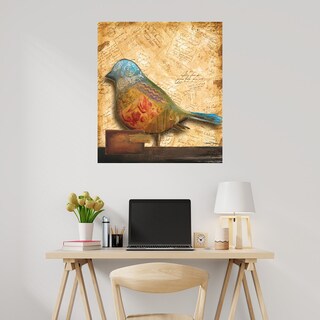 Foto 2 | Cuadro Decorativo - Pajaro En Collage I - Patricia Pinto - Arte Animales - Impresión En Lienzo - Fine Art Tj