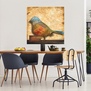 Foto 3 | Cuadro Decorativo - Pajaro En Collage I - Patricia Pinto - Arte Animales - Impresión En Lienzo - Fine Art Tj