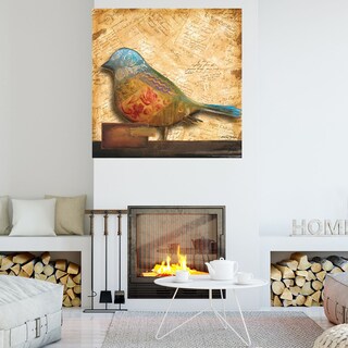 Foto 4 | Cuadro Decorativo - Pajaro En Collage I - Patricia Pinto - Arte Animales - Impresión En Lienzo - Fine Art Tj