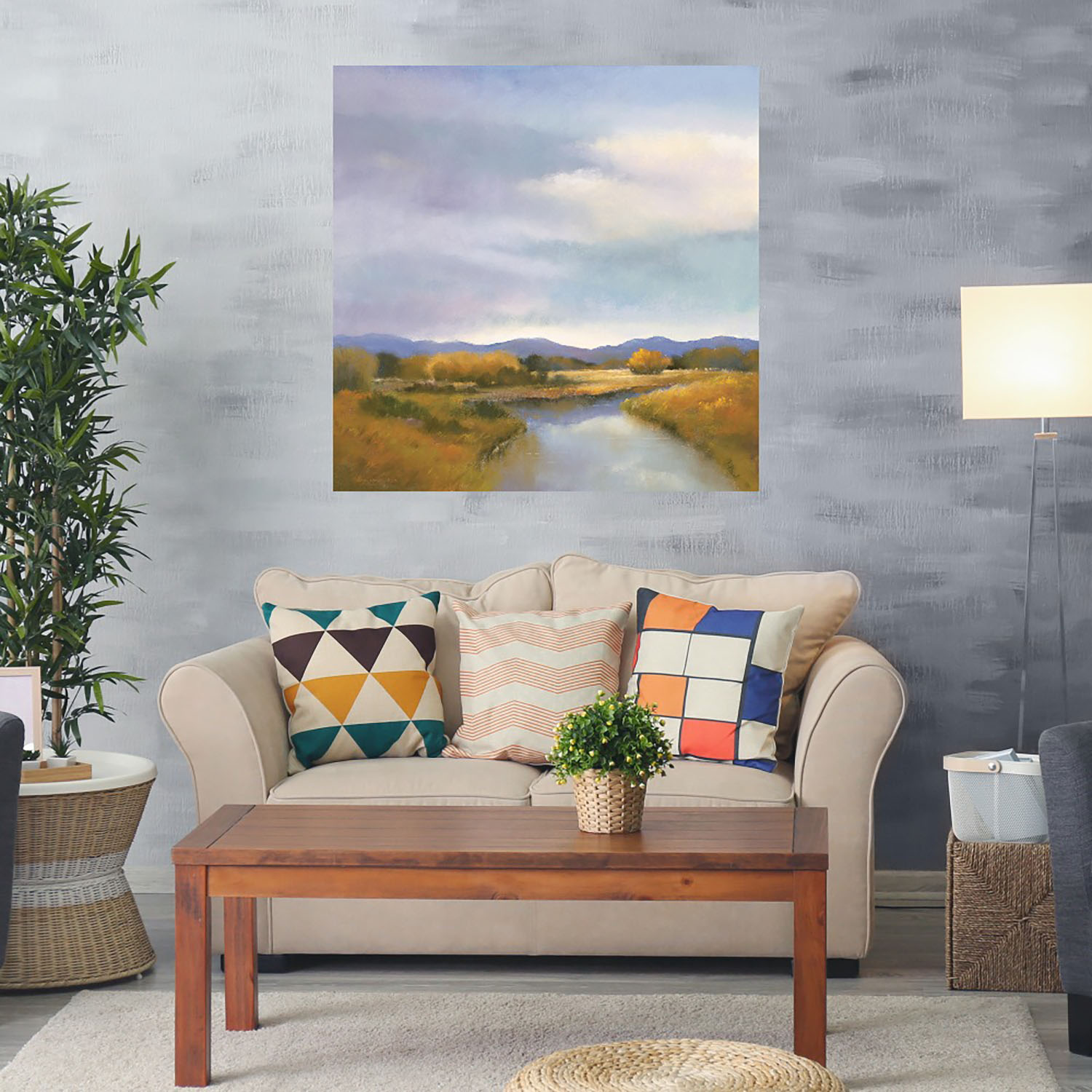 Foto 2 | Cuadro Decorativo Fine Art TJ 'Orilla del Río' de Teri Jonas 94 x 94 cm