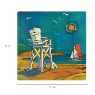Foto 6 | Cuadro Decorativo - Silla De Salvavidas De Portofino - Paul Brent - Arte Costa - Impresión En Lienzo - Fine Art Tj