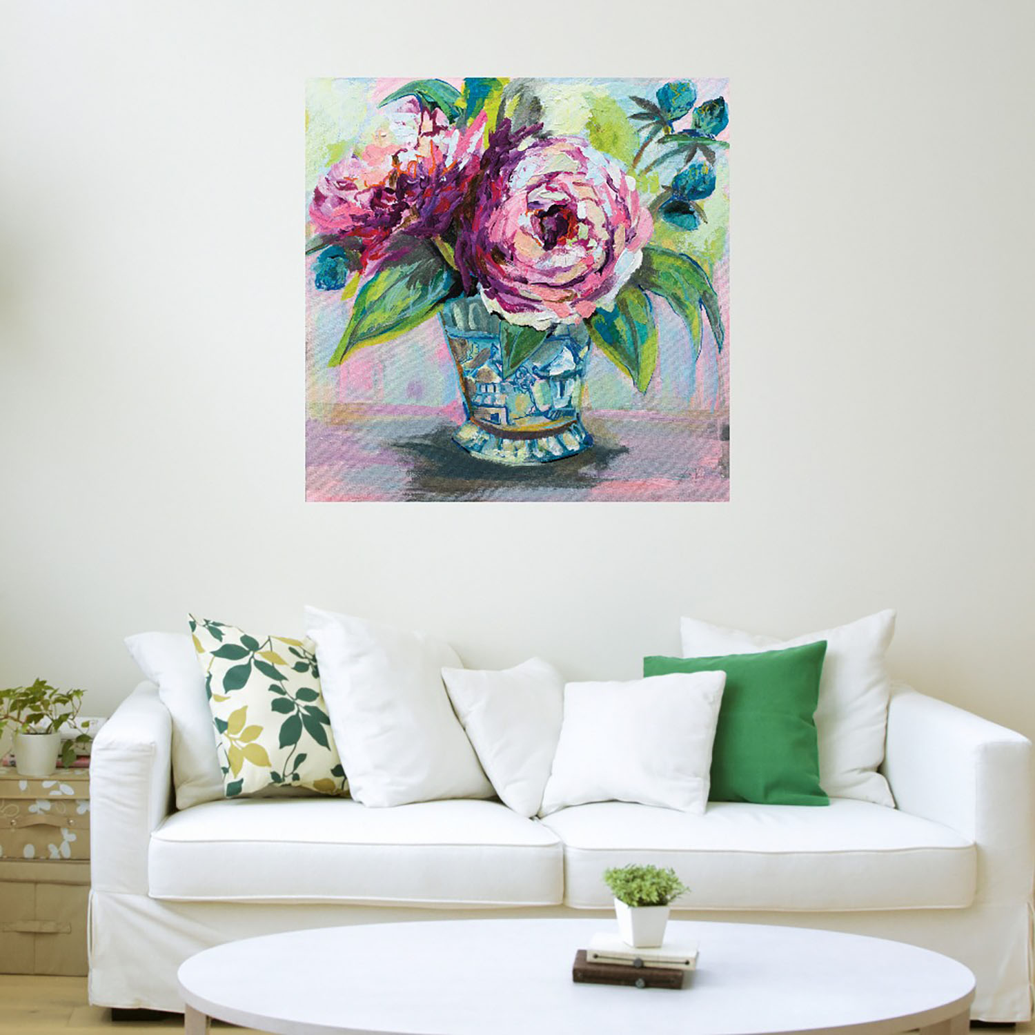 Foto 4 pulgar | Cuadro Decorativo - Peonias Rosas I - Jeanette Vertentes  - Arte Floral - Impresión En Lienzo - Fine Art Tj