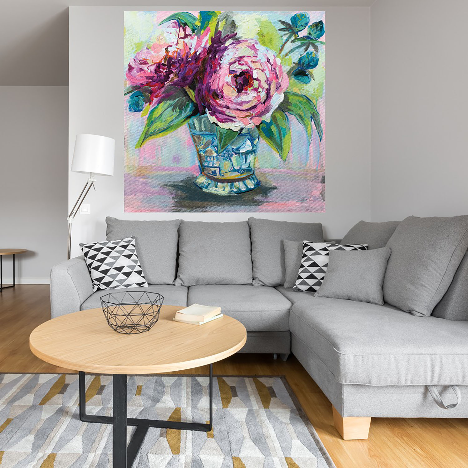 Foto 4 | Cuadro Decorativo - Peonias Rosas I - Jeanette Vertentes  - Arte Floral - Impresión En Lienzo - Fine Art Tj