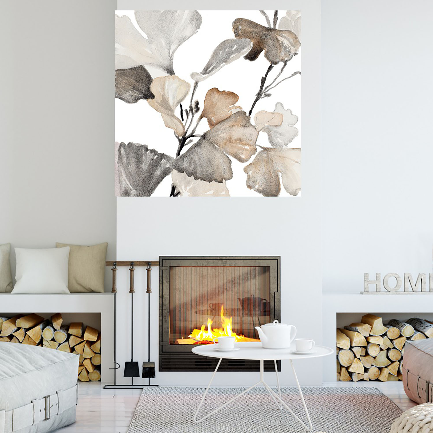 Foto 4 | Cuadro Decorativo Fine Art Tj Tallos de Ginko Neutral II Lanie Loreth Arte Floral Impresión en Lienzo