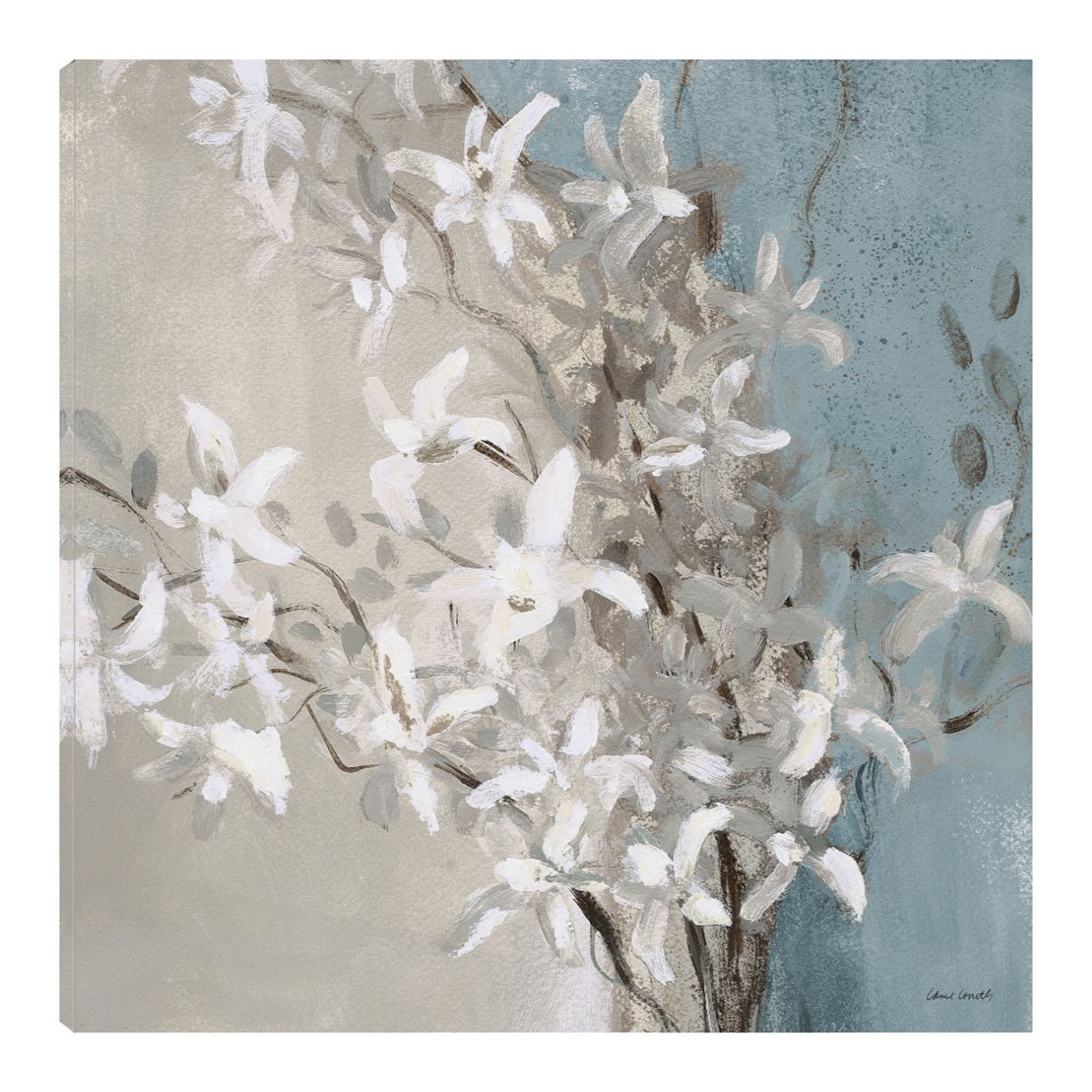 Foto 1 | Cuadro Decorativo - Orquídeas Brumosas (azul) I - Lanie Loreth  - Arte Floral - Impresión En Lienzo - Fine Art Tj