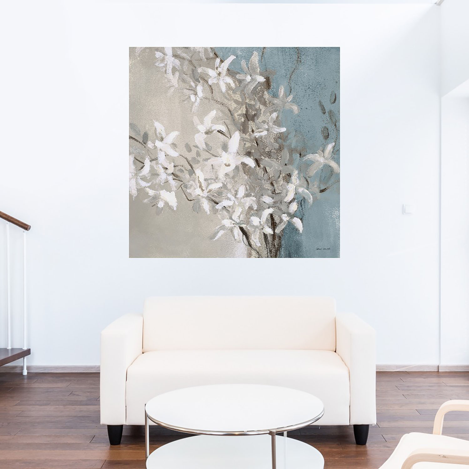 Foto 5 | Cuadro Decorativo - Orquídeas Brumosas (azul) I - Lanie Loreth  - Arte Floral - Impresión En Lienzo - Fine Art Tj