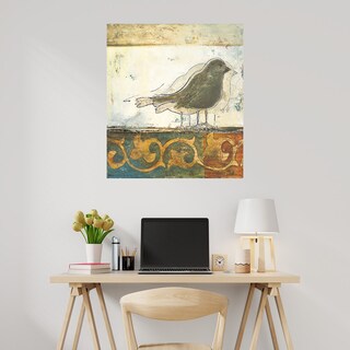 Foto 2 | Cuadro Decorativo - Pájaros En El Damasco Ii - Patricia Pinto - Arte Animales - Impresión En Lienzo - Fine Art Tj