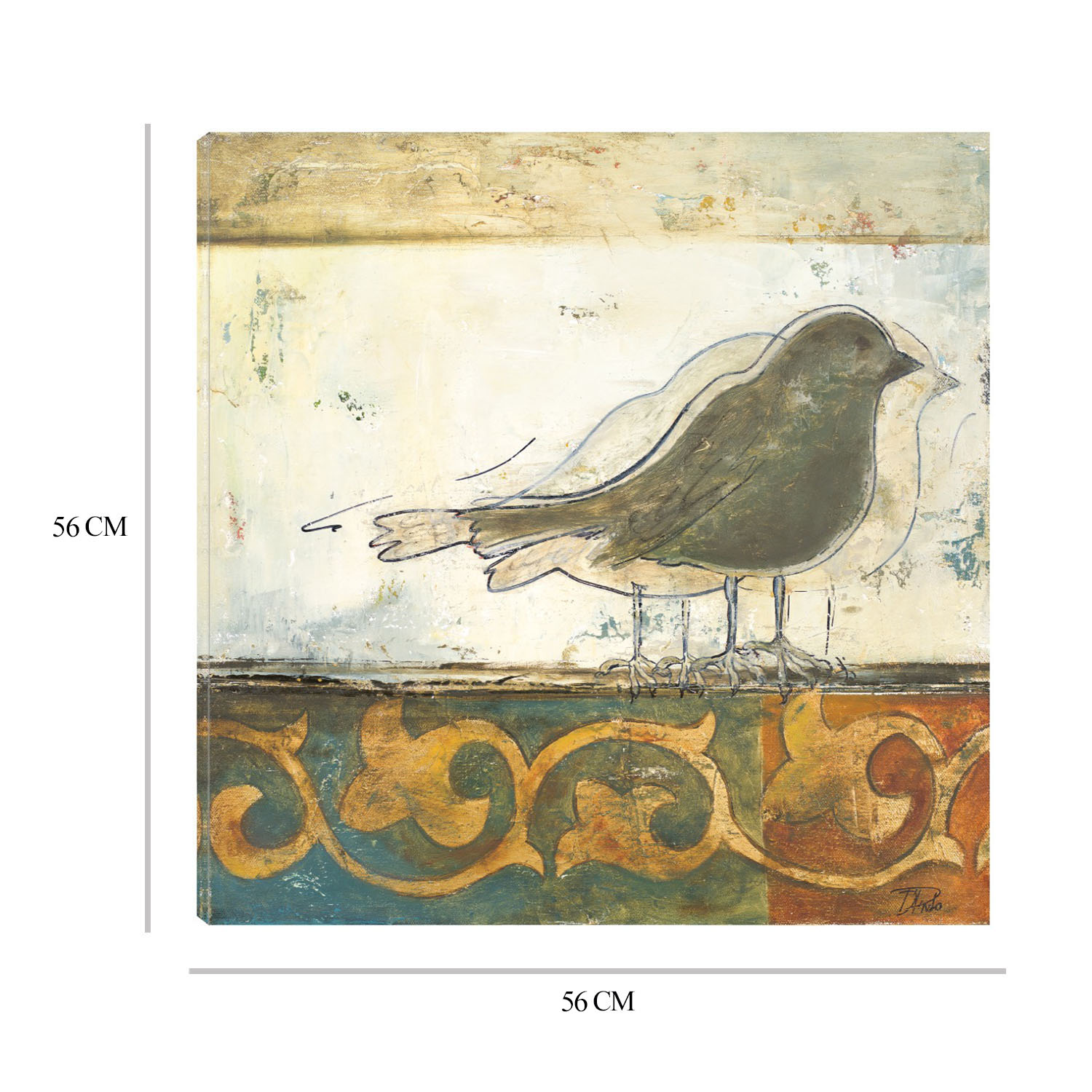 Foto 6 | Cuadro Decorativo - Pájaros En El Damasco Ii - Patricia Pinto  - Arte Animales - Impresión En Lienzo - Fine Art Tj