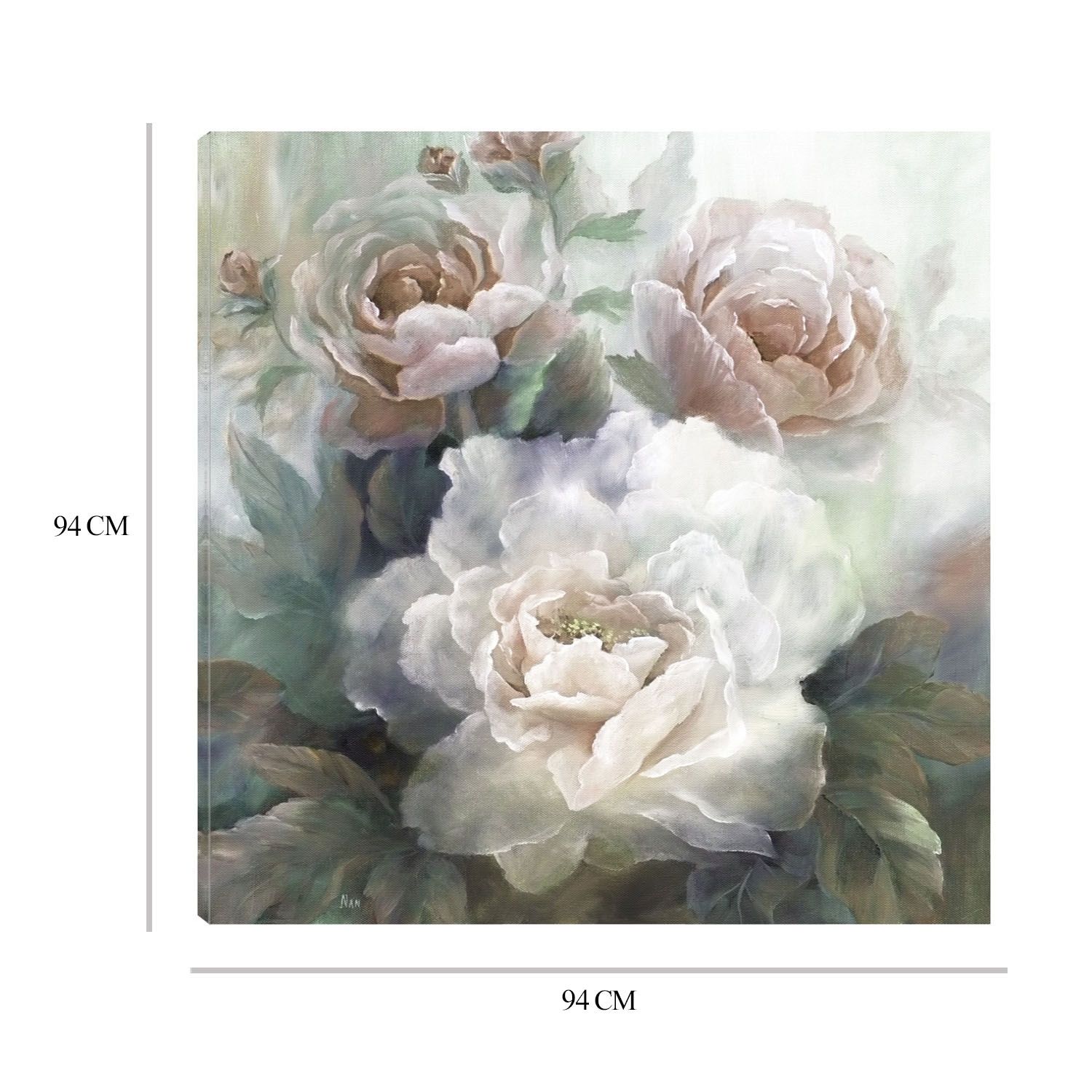 Foto 6 | Cuadro Decorativo Fine Art Tj Rosas Blancas III Nan Arte Floral Impresión en Lienzo