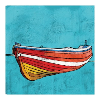Foto 1 | Cuadro Decorativo Fine Art Tj Pequeño Bote de Remos Rojo Ynon Mabat Arte Costa Impresión en Lienzo