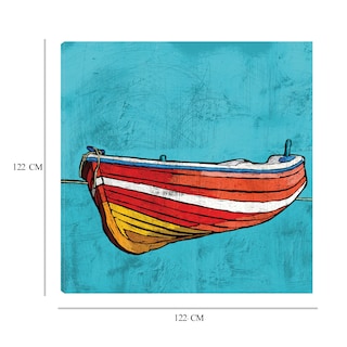 Foto 6 | Cuadro Decorativo Fine Art Tj Pequeño Bote de Remos Rojo Ynon Mabat Arte Costa Impresión en Lienzo