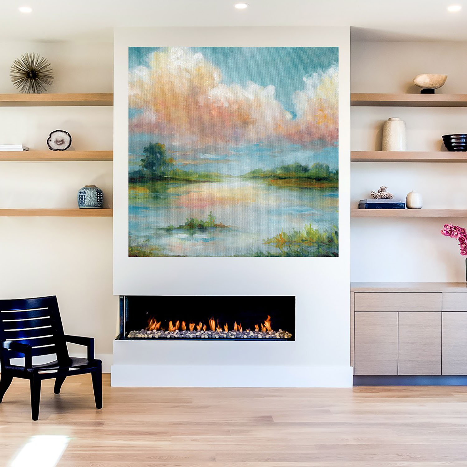 Foto 5 | Cuadro Decorativo - Reflexión Junto Al Lago - Danhui Nai  - Arte Paisaje - Impresión En Lienzo - Fine Art Tj