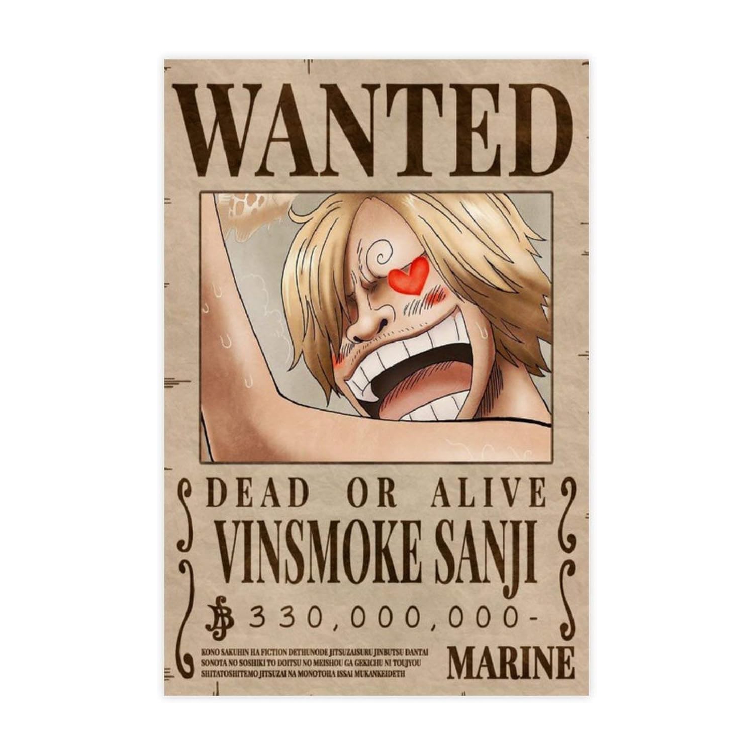 Foto 2 pulgar | Póster One Piece Reward Wanted Sanji 28 X 42 cm - Venta Internacional