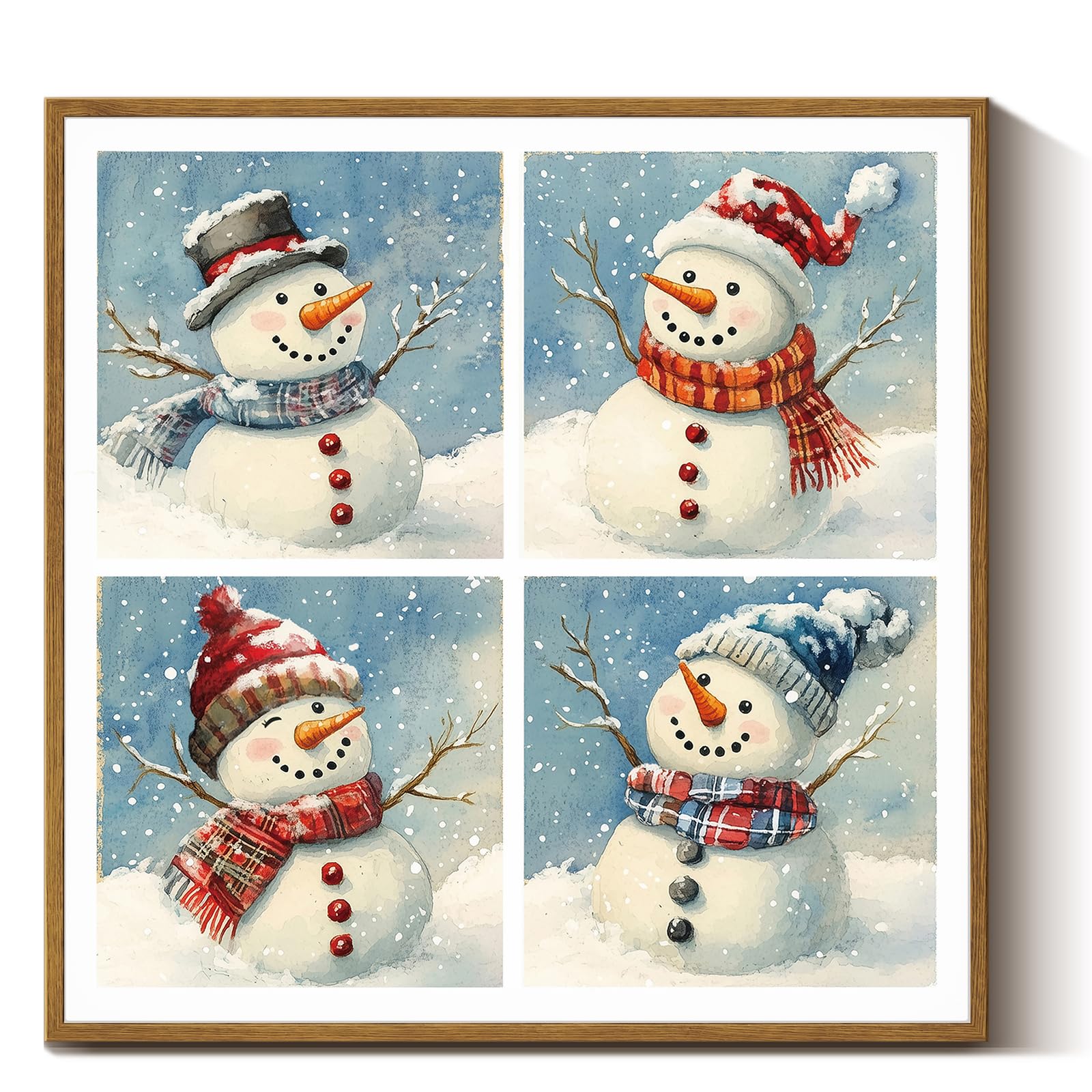 Lienzo Decorativo En Simsea Winter Fun, Vintage Y Rústico, 40 X 40 Cm - Venta Internacional.