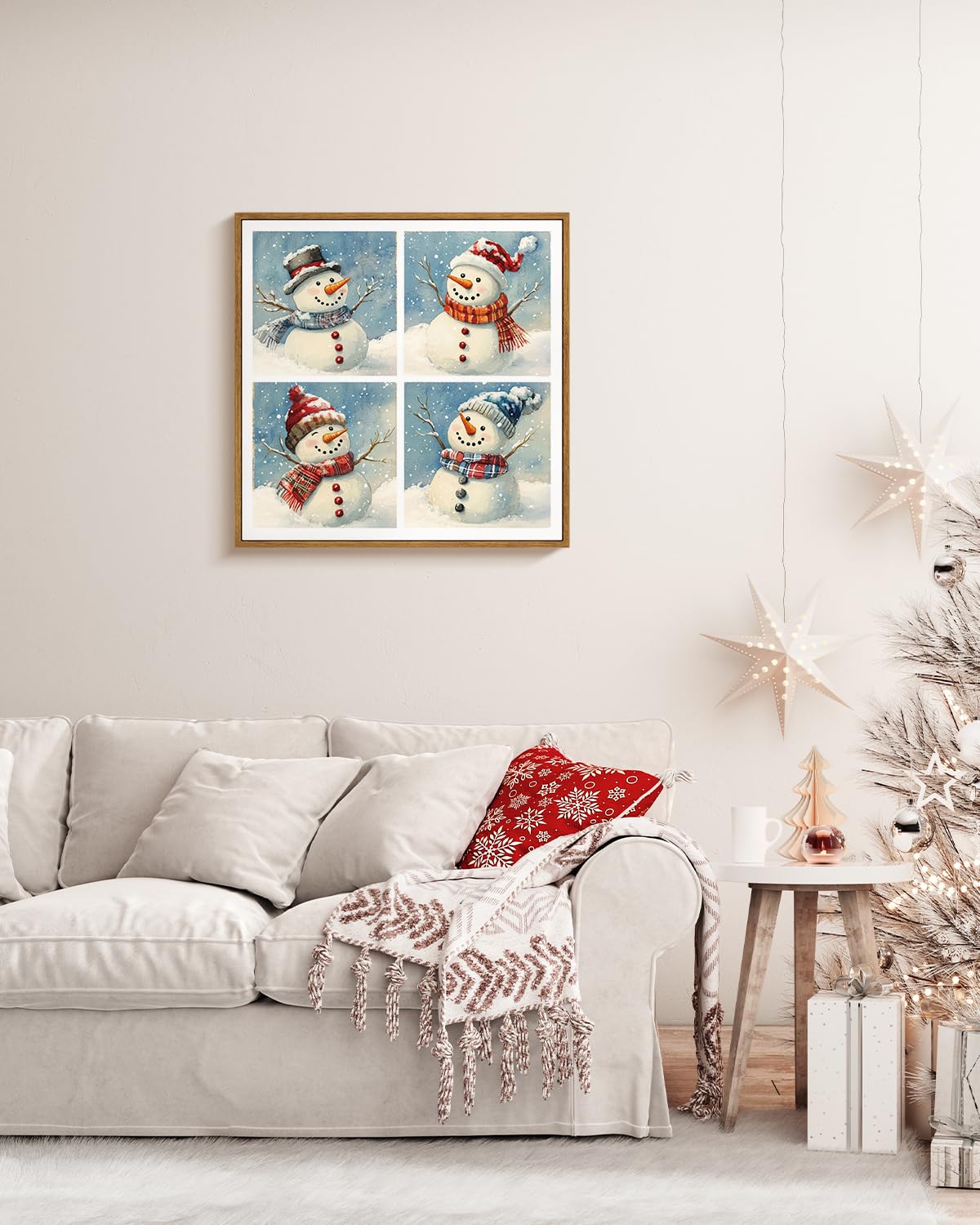 Foto 6 | Lienzo Decorativo En Simsea Winter Fun, Vintage Y Rústico, 40 X 40 Cm - Venta Internacional.