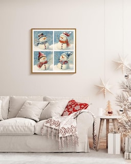 Foto 6 | Lienzo Decorativo En Simsea Winter Fun, Vintage Y Rústico, 40 X 40 Cm - Venta Internacional.