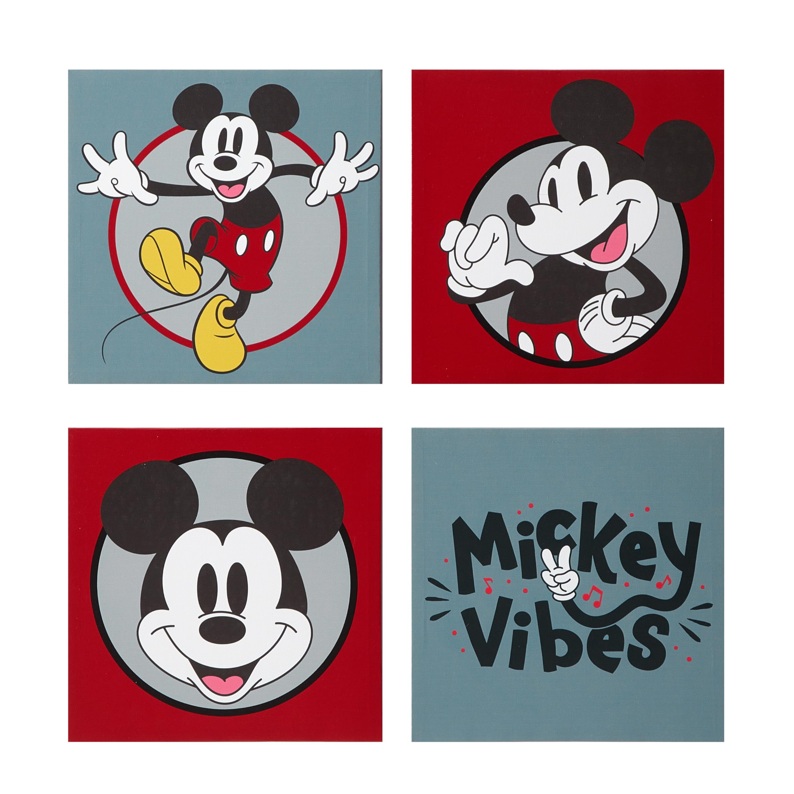 Set De Arte En Lienzo Para Pared Idea Nuova Disney Mickey Mouse Retro - Venta Internacional.