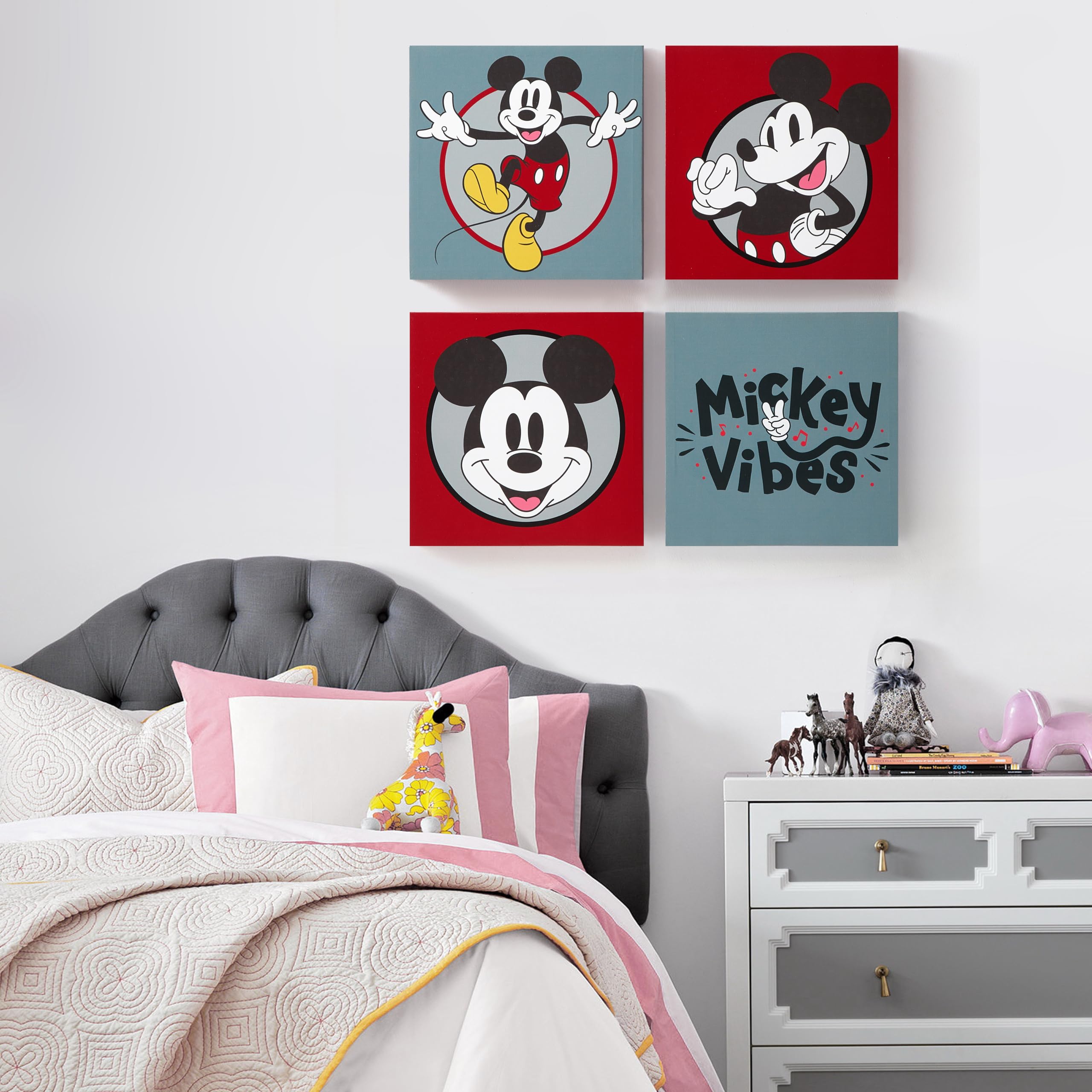 Foto 8 pulgar | Set De Arte En Lienzo Para Pared Idea Nuova Disney Mickey Mouse Retro - Venta Internacional.