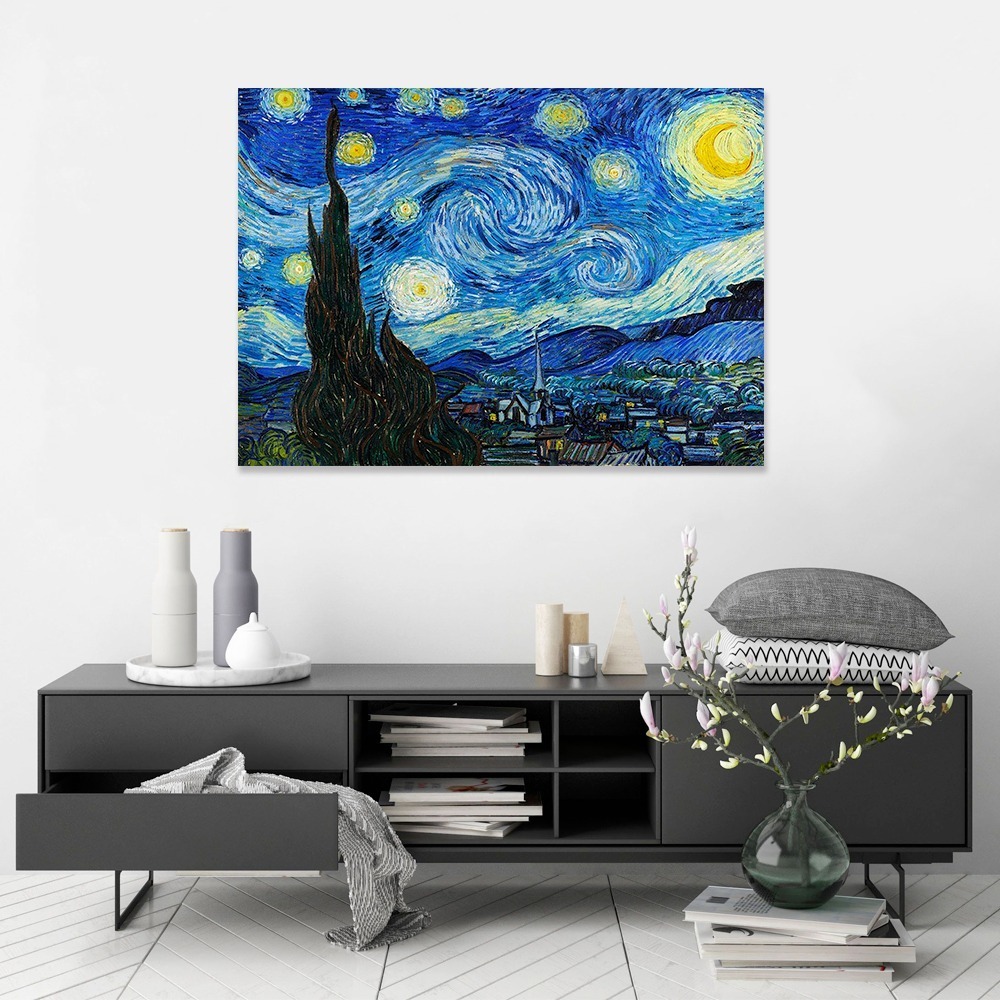 Foto 2 pulgar | La Noche Estrellada Van Gogh En Lienzo Canvas 50x70