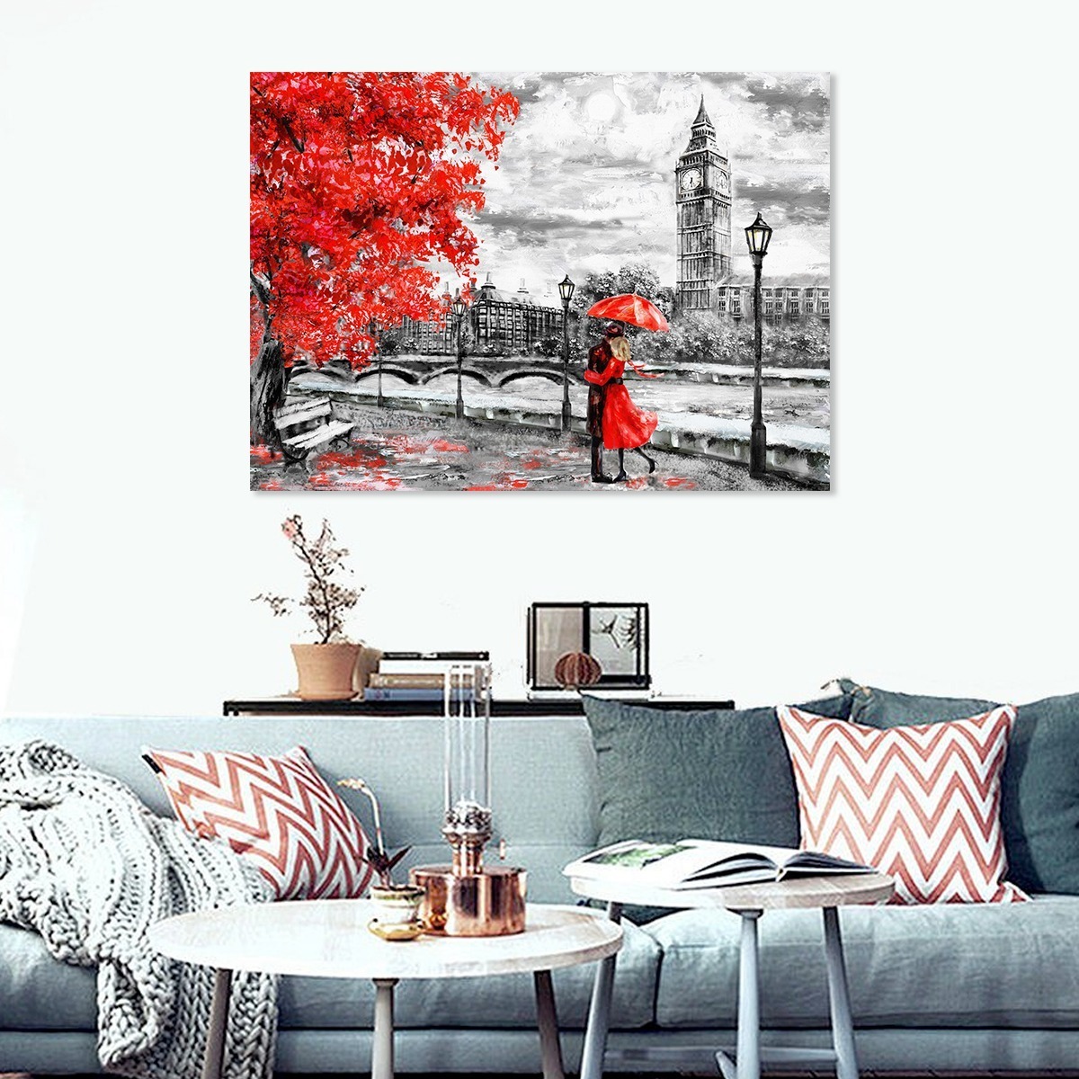 Cuadro Londres Big Ben Tipo Oleo Lienzo Canvas Alta Calidad Tipo Galería No Sintético