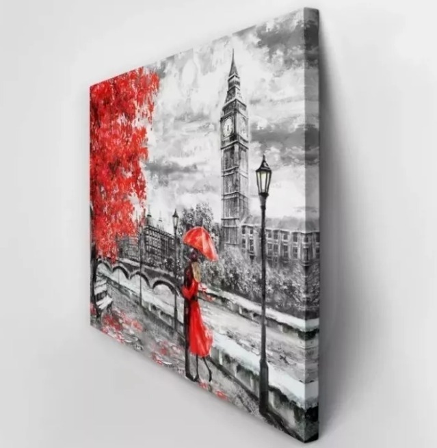 Foto 2 | Cuadro Londres Big Ben Tipo Oleo Lienzo Canvas Alta Calidad Tipo Galería No Sintético