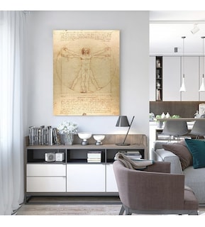Foto 2 | Hombre De Vitruvio Da Vinci Litografía Arte Original Italian