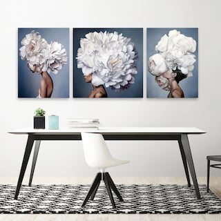 Foto 4 | Triptico Cuadros Canvas Arte Desnudos Flores Minimalistas Hd