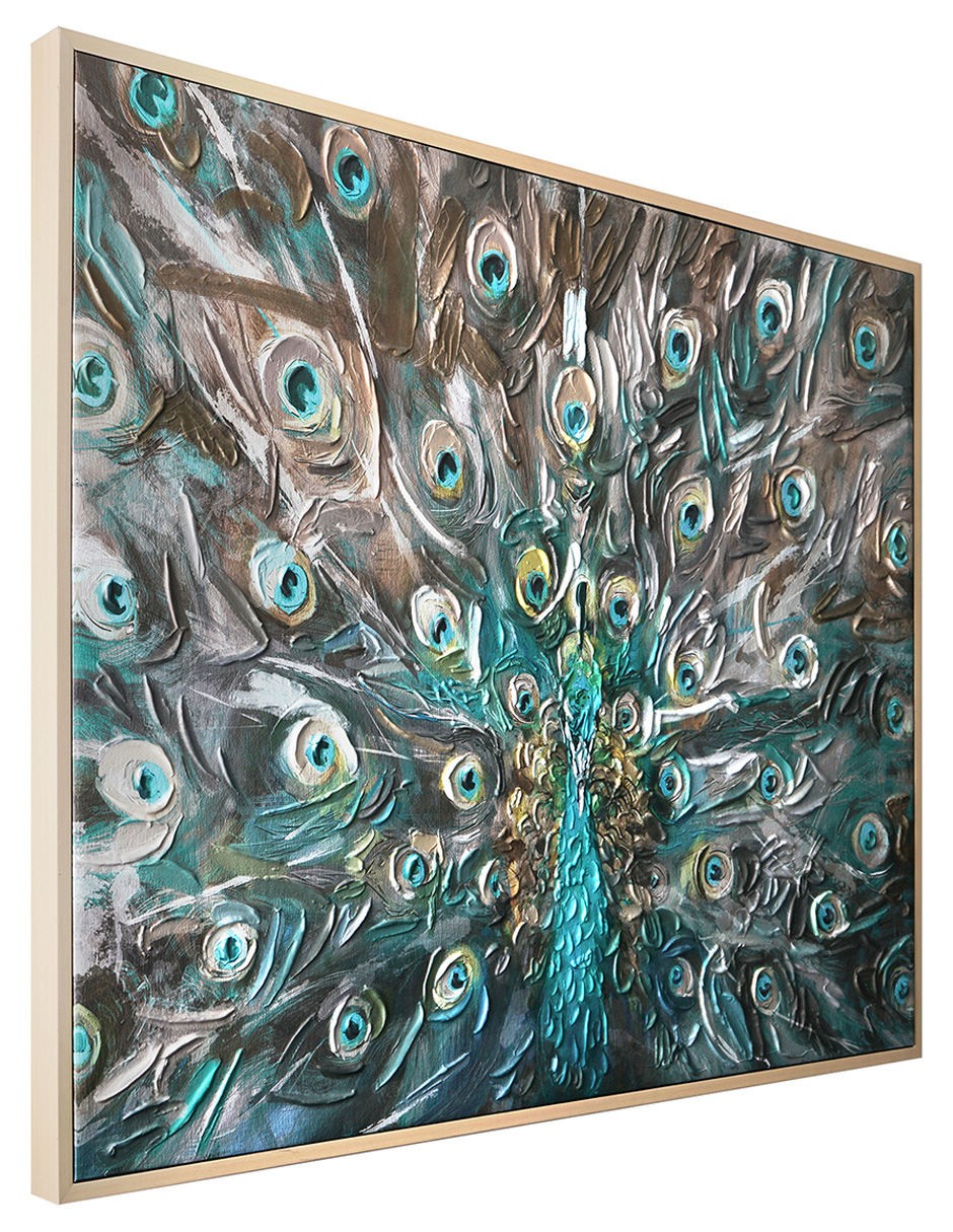 Foto 1 | Cuadro Decorativo Fine Art Tj ArtFX - Colores del Pavo Real de Studio Arts 104 x 79 cm