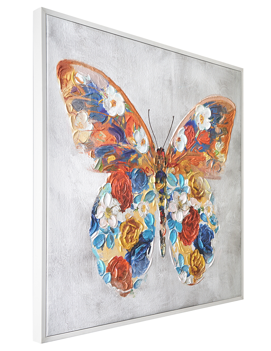 Cuadro Decorativo Fine Art Tj ArtFX - Papillon Flores I de Studio Arts 79 x 79 cm