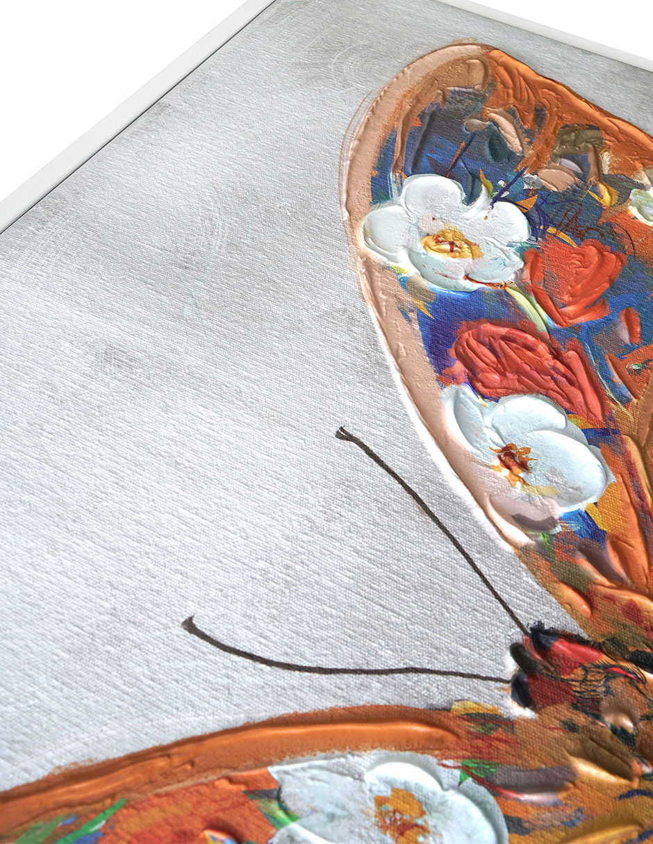 Foto 2 | Cuadro Decorativo Fine Art Tj ArtFX - Papillon Flores I de Studio Arts 79 x 79 cm