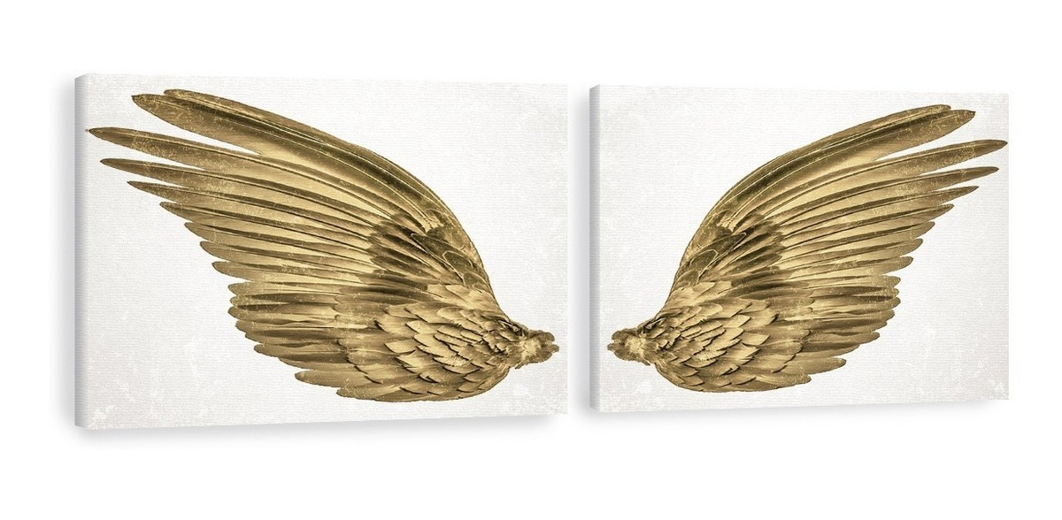 Cuadros Alas Angel En Canvas Modernos Set De 2 Alta Calidad