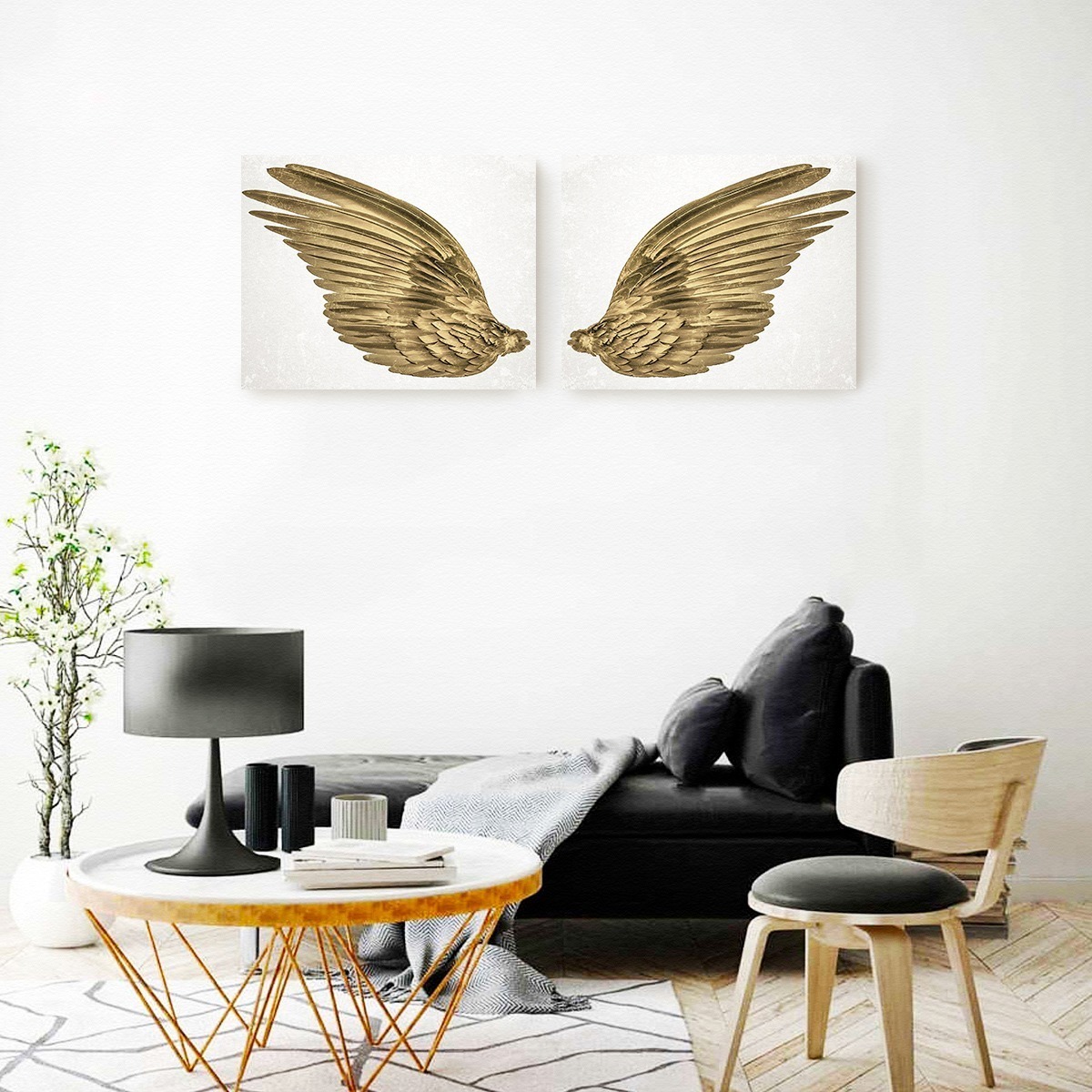 Foto 2 | Cuadros Alas Angel En Canvas Modernos Set De 2 Alta Calidad