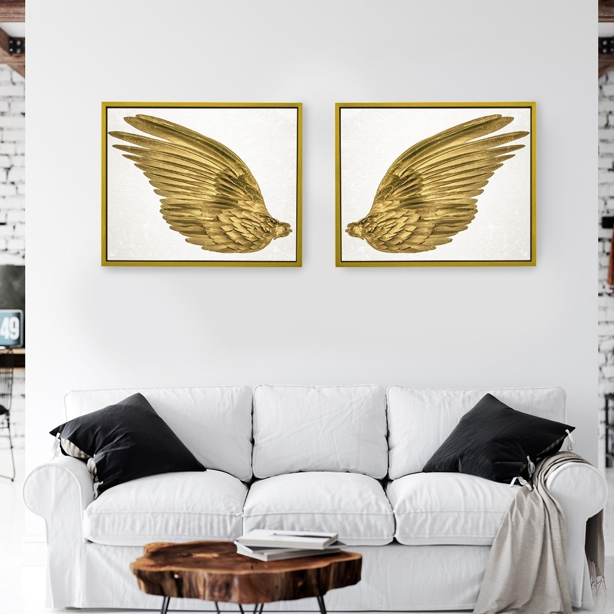 Foto 4 pulgar | Cuadros Alas Angel En Canvas Modernos Set De 2 Alta Calidad