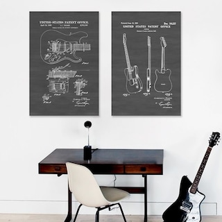 Foto 4 | Guitarra Fender Patentes Cuadros Decorativos De Lienzo Canva