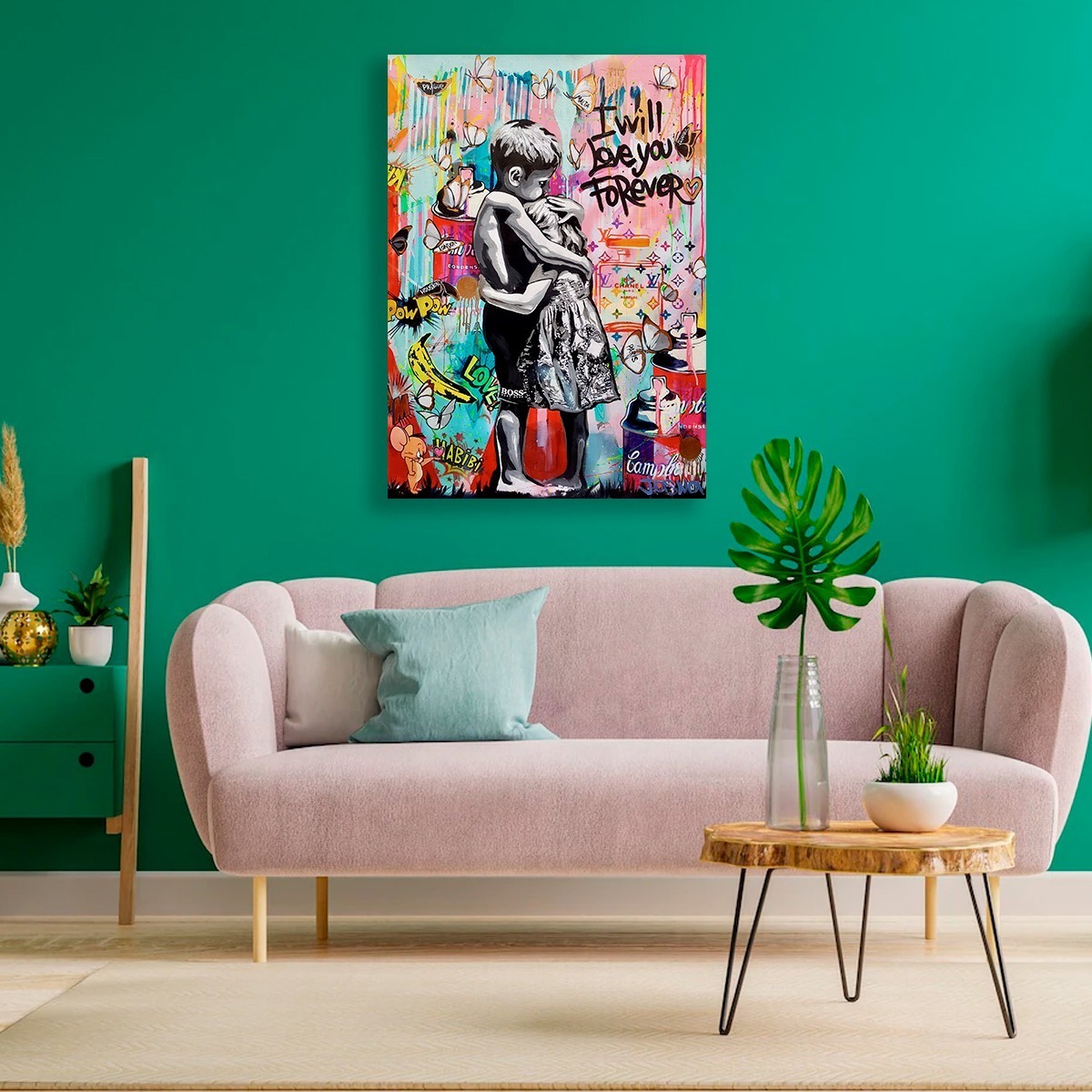 Foto 5 pulgar | Cuadro Decorativo Niños Grafiti Moderno Elegante Sala Recama