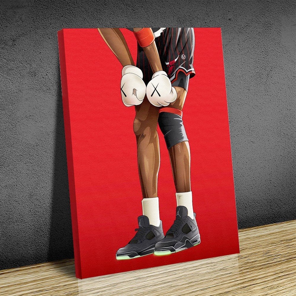 Air Jordan Arte X Kaws Cuadro Canvas Premium Decorativo Mate