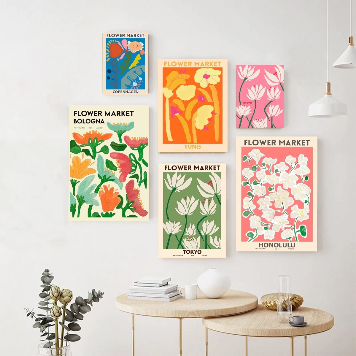 Foto 2 pulgar | Cuadros Flower Market Flores Moderno Canvas Set Sala Decor