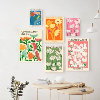 Foto 1 | Cuadros Flower Market Flores Moderno Canvas Set Sala Decor