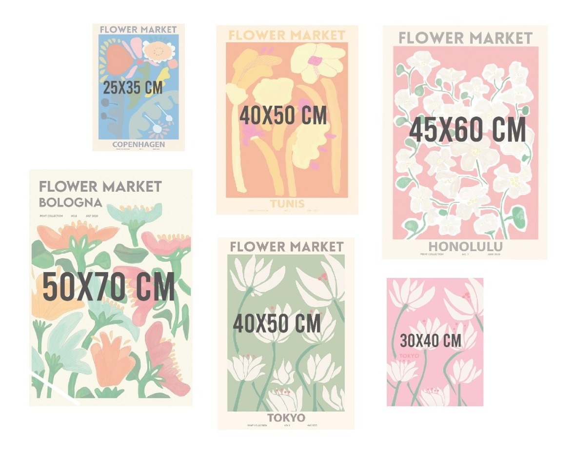 Foto 4 pulgar | Cuadros Flower Market Flores Moderno Canvas Set Sala Decor