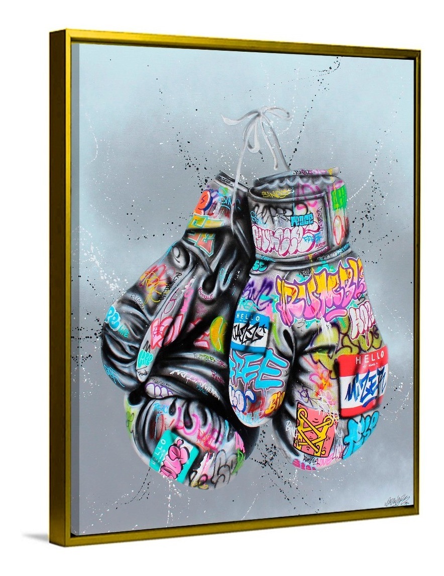 Foto 6 pulgar | Cuadro Decorativo Guantes De Box Grafiti Oficina Gimnasio